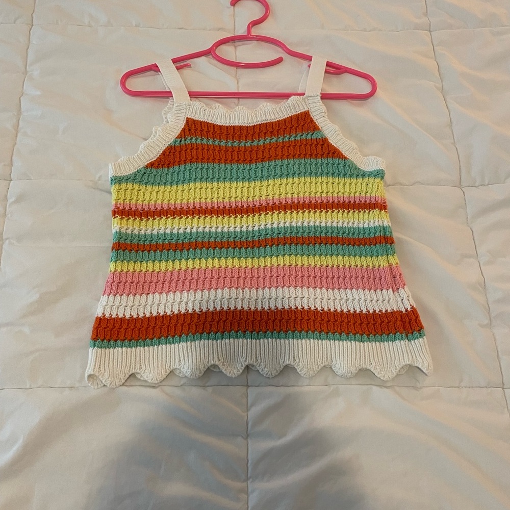Girl’s Crochet Spring Top with Spaghetti Straps